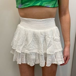 White F21 Ruffle Skirt